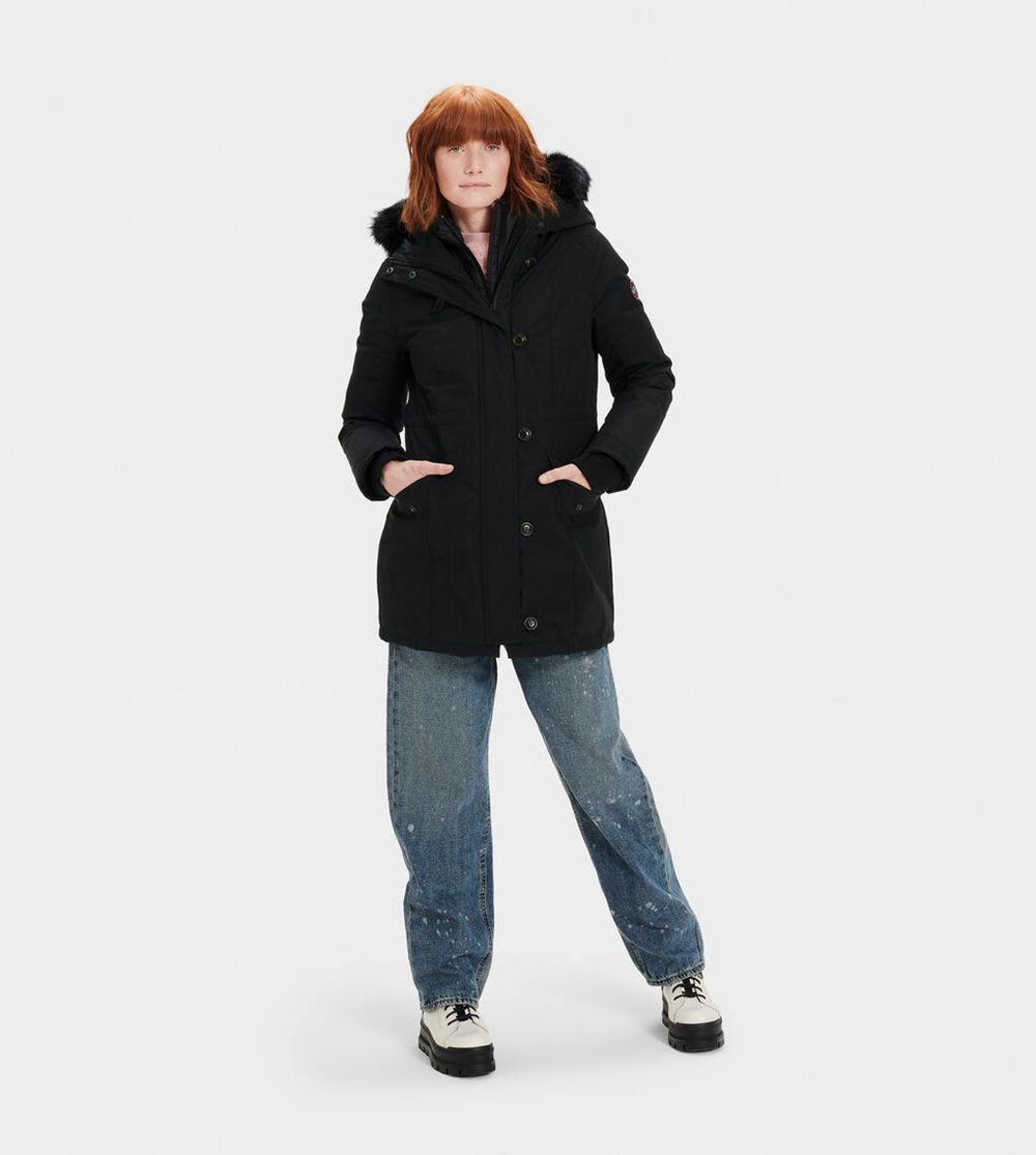 Ugg Adirondack - Womens Parka - Black - NZ (7124IHSZR)